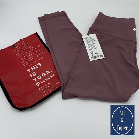 lululemon athletica Pants - NWT Lululemon Align Pant 28" Figue Sz12 + Lulu Bag
